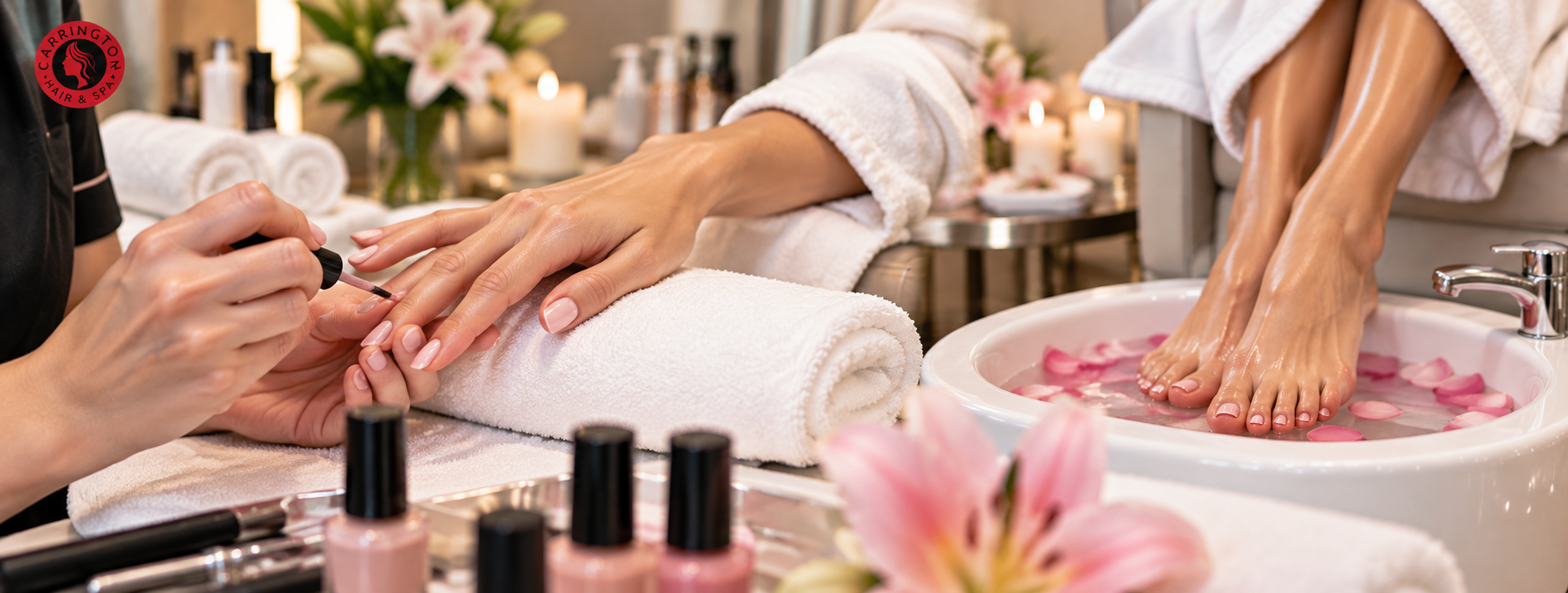 Manicure and pedicure salon service